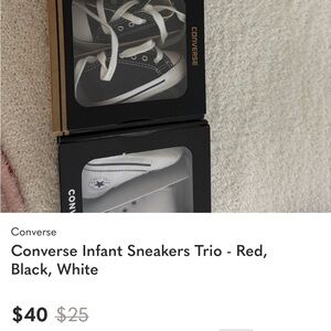 Converse Infant Sneakers Trio - Black, White
